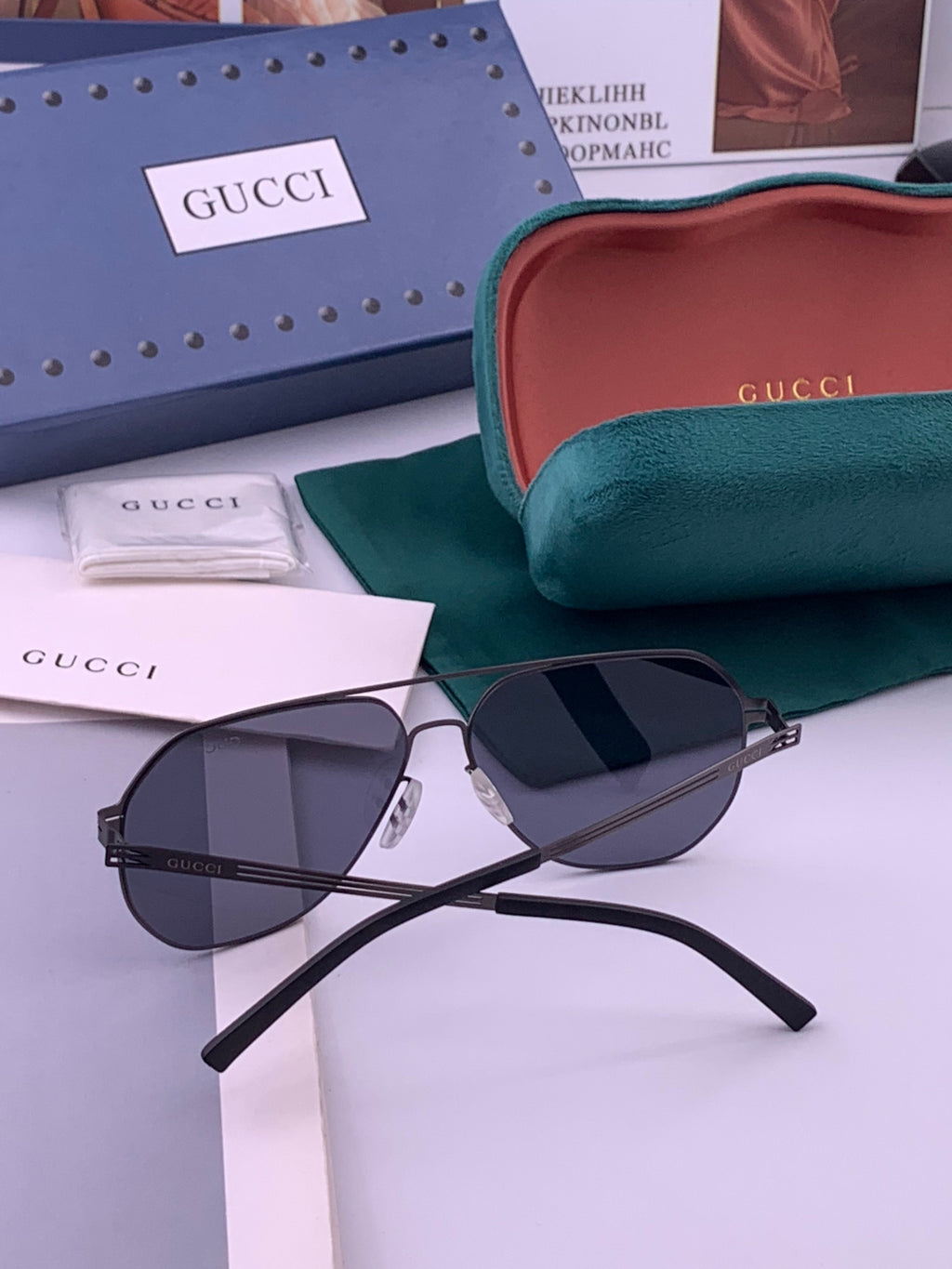 Gucci G911 Polarized Fashion Gold Lens Sunglasses for Men & Women - 448873 - detail image 6