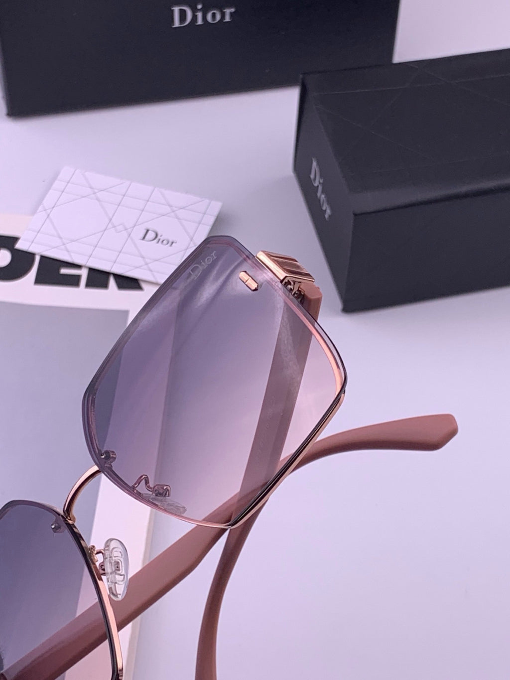 Dior CD0238 Polarized Square Red Lens Sunglasses for Women - 449165 - detail image 6