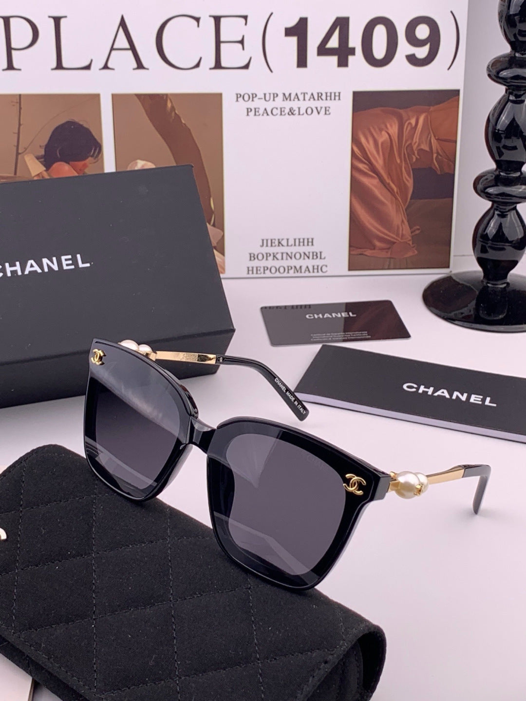 Chanel CH4231 Oversized Black Lens Sunglasses for Men & Women - 448969