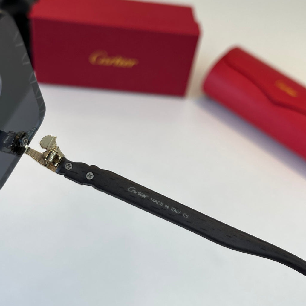Cartier Lightweight Metal Rimless Silver Lens Sunglasses for Men & Wo - 449526 - detail image 5