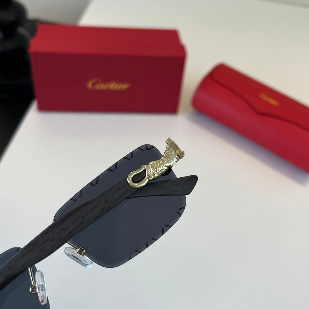 Cartier Lightweight Metal Rimless Silver Lens Sunglasses for Men & Wo - 449526 - detail image 8