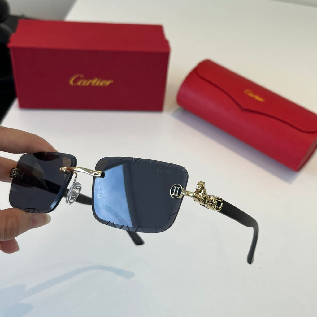 Cartier Lightweight Metal Rimless Silver Lens Sunglasses for Men & Wo - 449526 - detail image 4