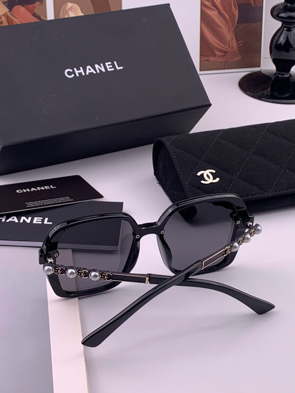 Chanel CH8788 Polarized Oversized Black Lens Sunglasses for Men & Wom - 448962 - detail image 7
