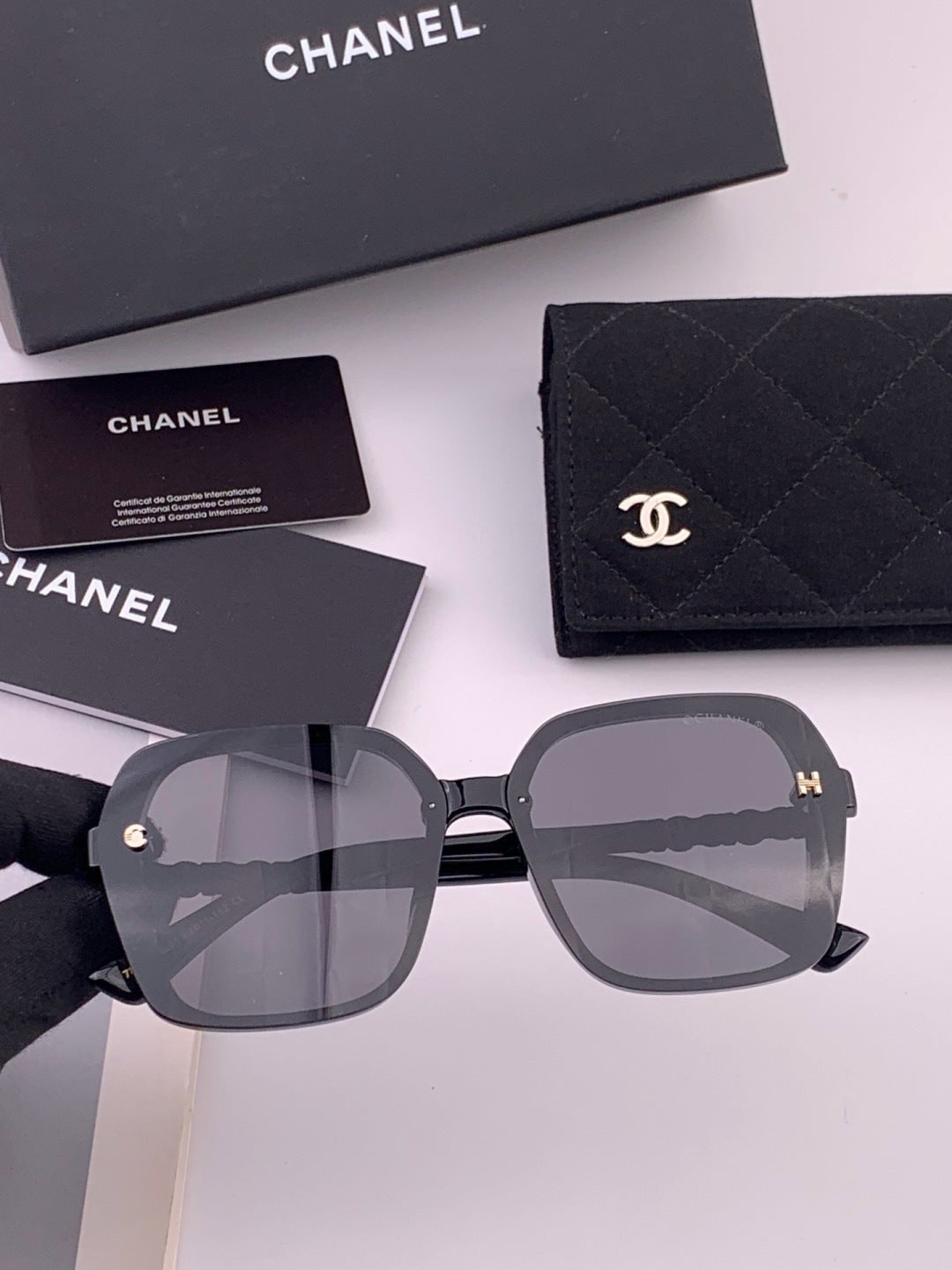 Chanel CH8788 Polarized Oversized Black Lens Sunglasses for Men & Wom - 448962
