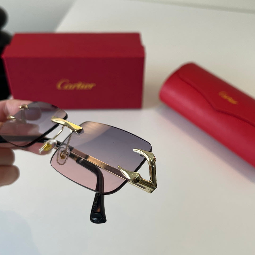 Cartier Lightweight Metal Rimless Silver Lens Sunglasses for Men & Wo - 465859 - detail image 5