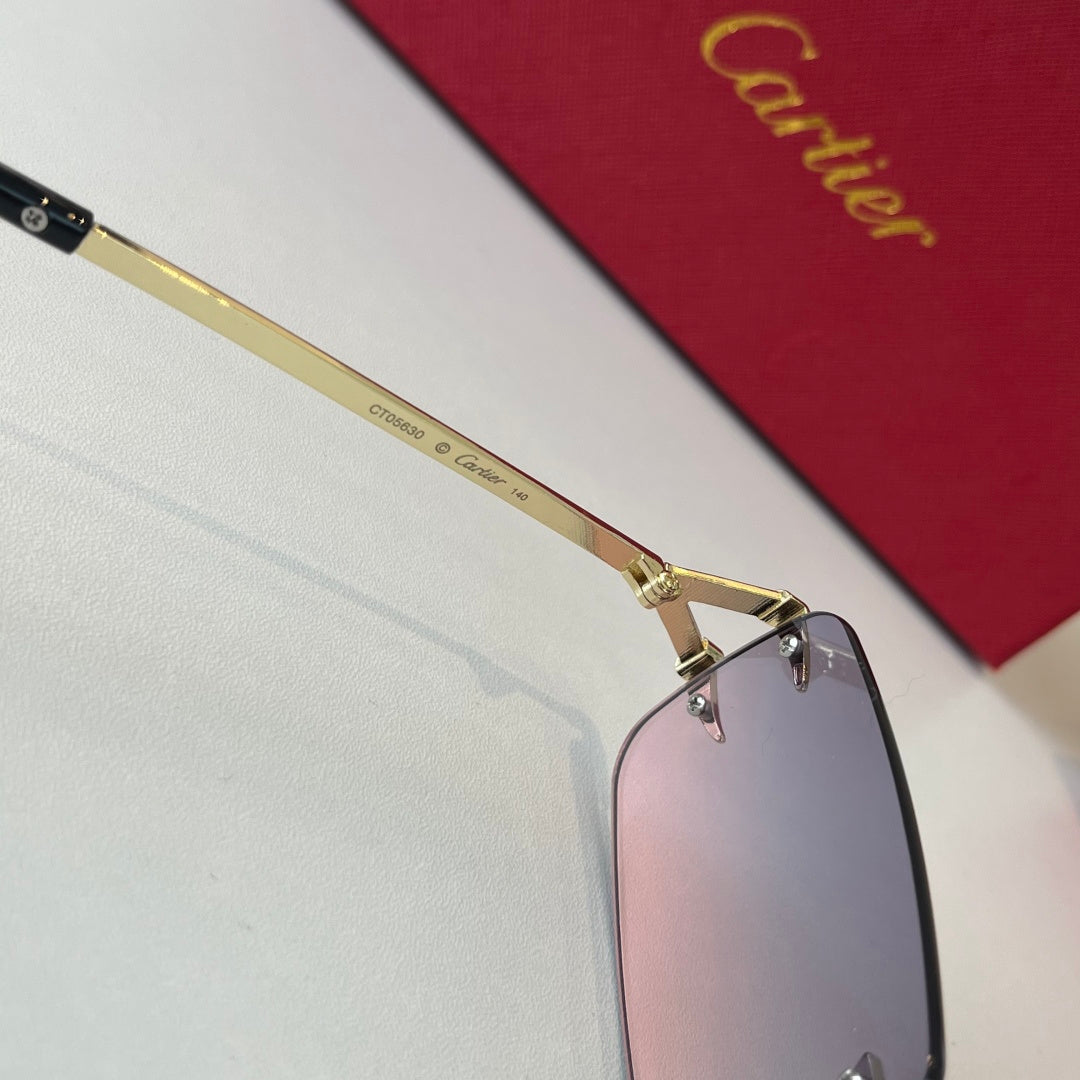 Cartier Lightweight Metal Rimless Silver Lens Sunglasses for Men & Wo - 487268 - detail image 8