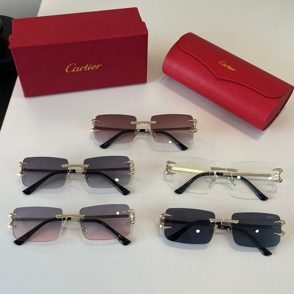 Cartier Lightweight Metal Rimless Red Lens Sunglasses for Men & Women - 465847 - detail image 10