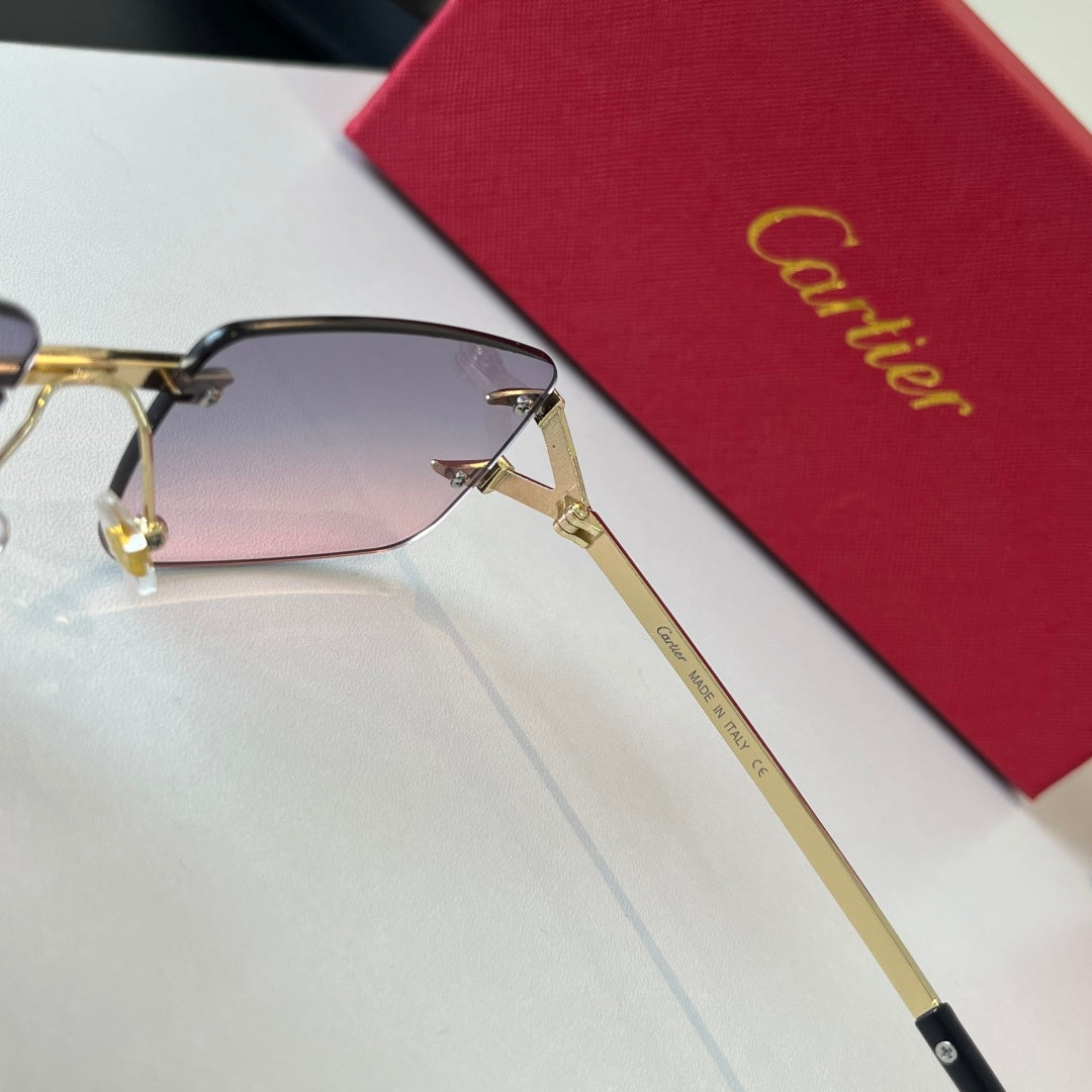 Cartier Lightweight Metal Rimless Silver Lens Sunglasses for Men & Wo - 465859 - detail image 9