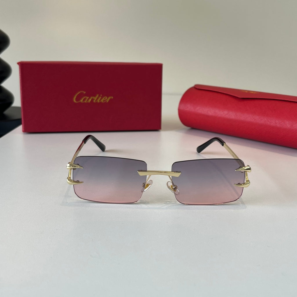 Cartier Lightweight Metal Rimless Silver Lens Sunglasses for Men & Wo - 465859 - detail image 2