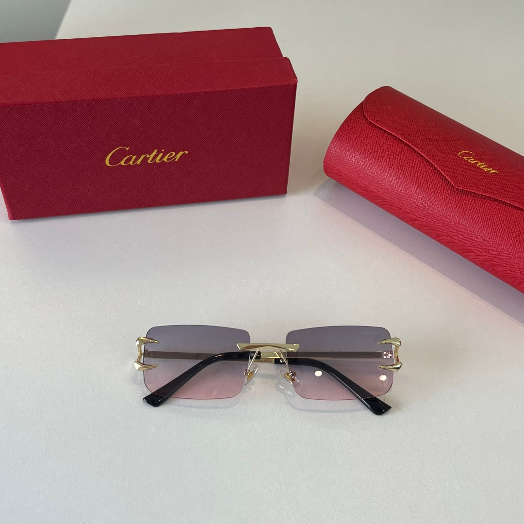 Cartier Lightweight Metal Rimless Silver Lens Sunglasses for Men & Wo - 465843 - detail image 4