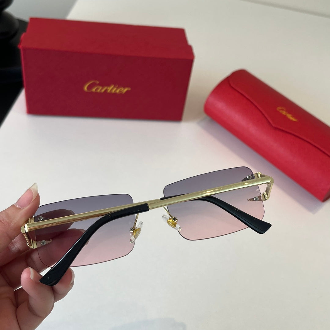 Cartier Lightweight Metal Rimless Silver Lens Sunglasses for Men & Wo - 487268 - detail image 6