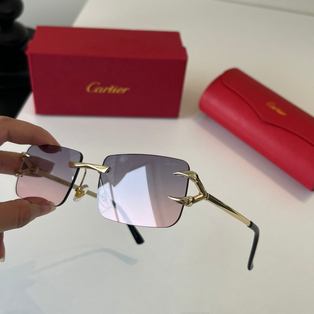 Cartier Lightweight Metal Rimless Silver Lens Sunglasses for Men & Wo - 465859 - detail image 7