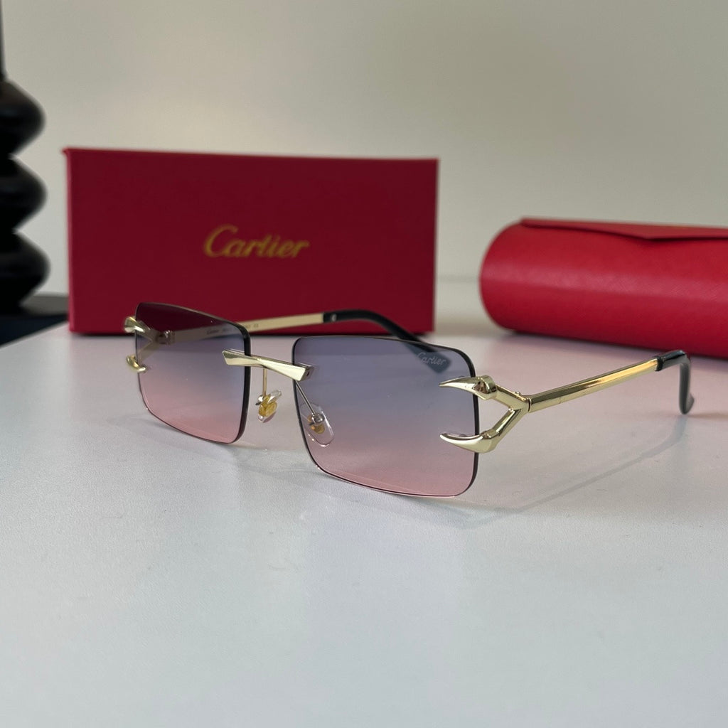 Cartier Lightweight Metal Rimless Silver Lens Sunglasses for Men & Wo - 465859 - detail image 3