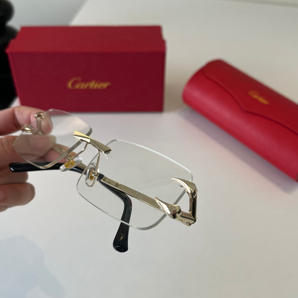 Cartier Lightweight Metal Rimless Silver Lens Sunglasses for Men & Wo - 487269 - detail image 5