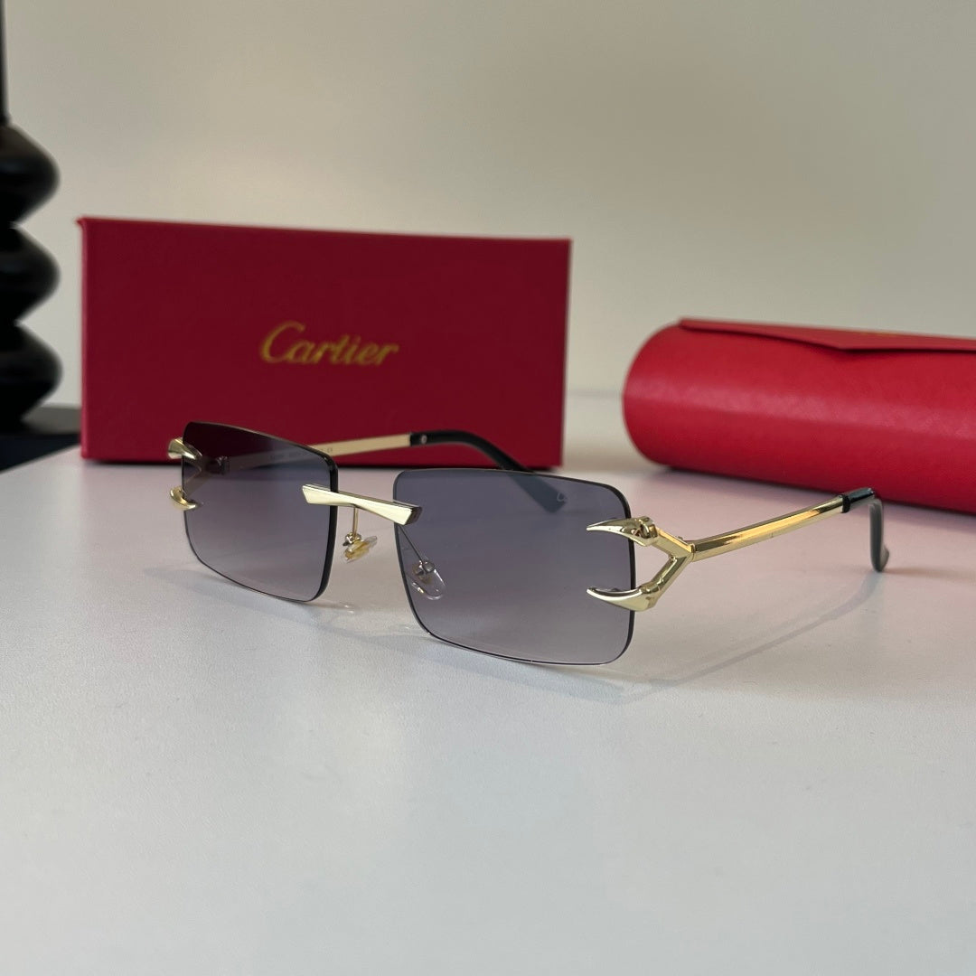 Cartier Lightweight Metal Rimless Silver Lens Sunglasses for Men & Wo - 465845 - detail image 3