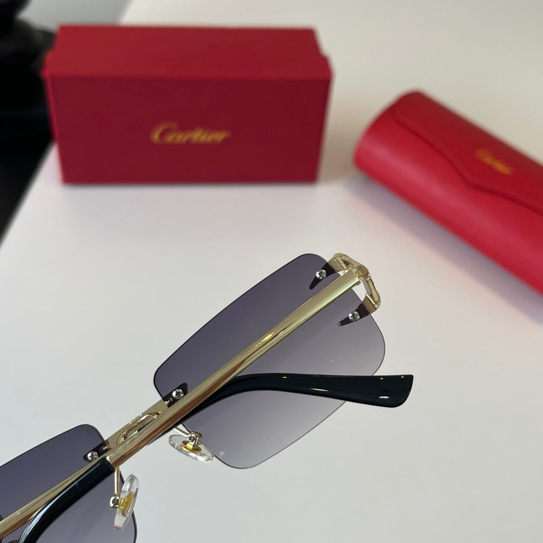 Cartier Lightweight Metal Rimless Silver Lens Sunglasses for Men & Wo - 465861 - detail image 7