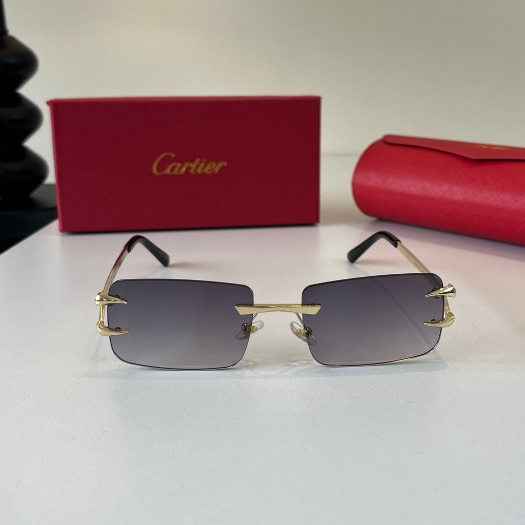 Cartier Lightweight Metal Rimless Silver Lens Sunglasses for Men & Wo - 465845 - detail image 2