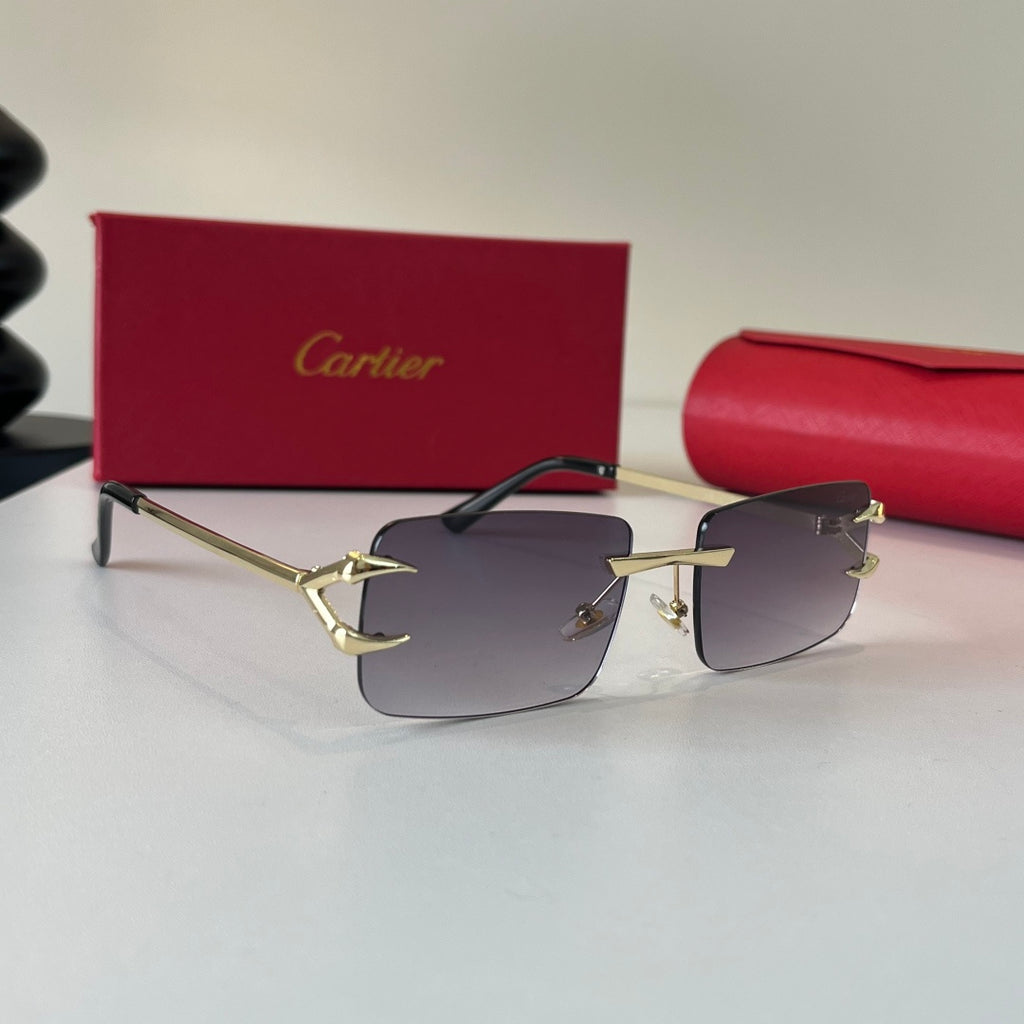 Cartier Lightweight Metal Rimless Silver Lens Sunglasses for Men & Wo - 487270