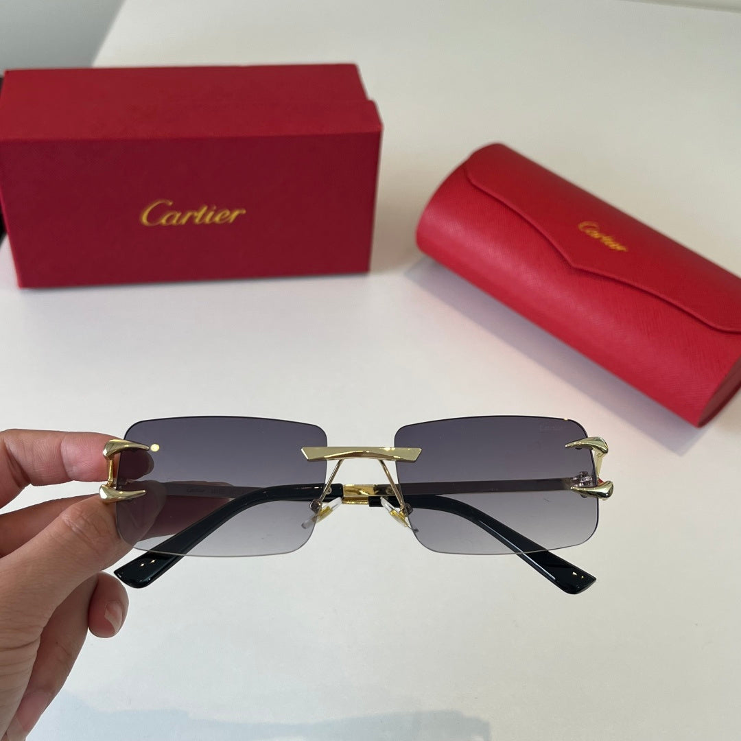 Cartier Lightweight Metal Rimless Silver Lens Sunglasses for Men & Wo - 487270 - detail image 5