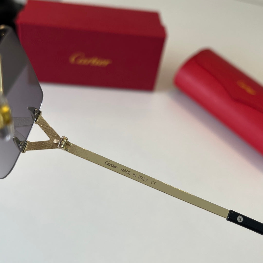 Cartier Lightweight Metal Rimless Silver Lens Sunglasses for Men & Wo - 487270 - detail image 10