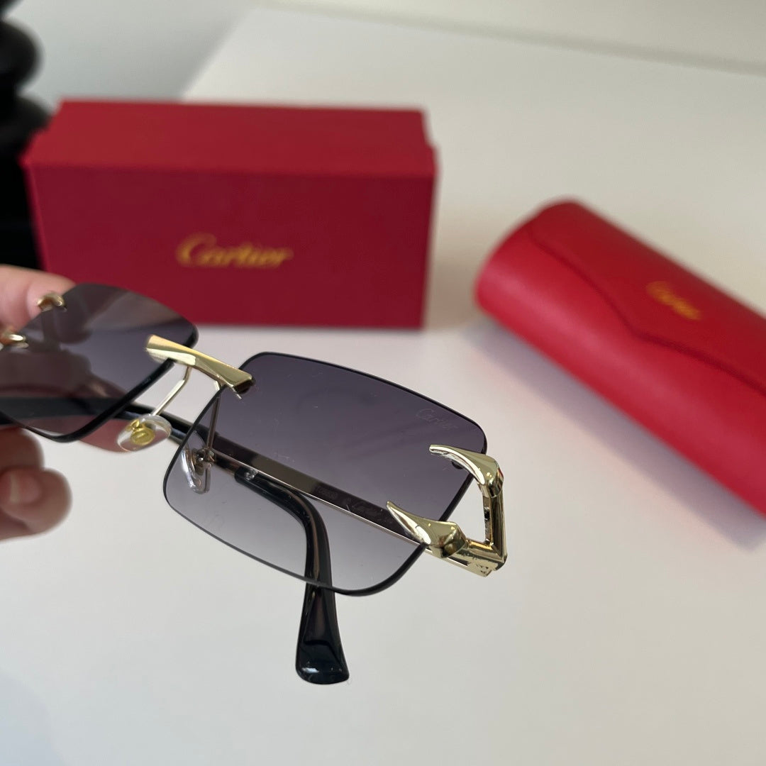 Cartier Lightweight Metal Rimless Silver Lens Sunglasses for Men & Wo - 465861 - detail image 6