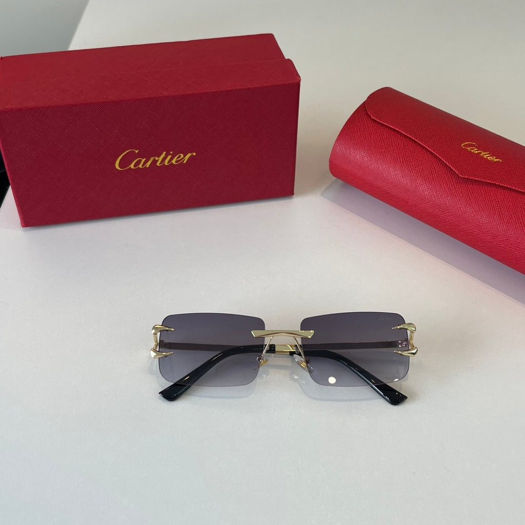 Cartier Lightweight Metal Rimless Silver Lens Sunglasses for Men & Wo - 465861 - detail image 4