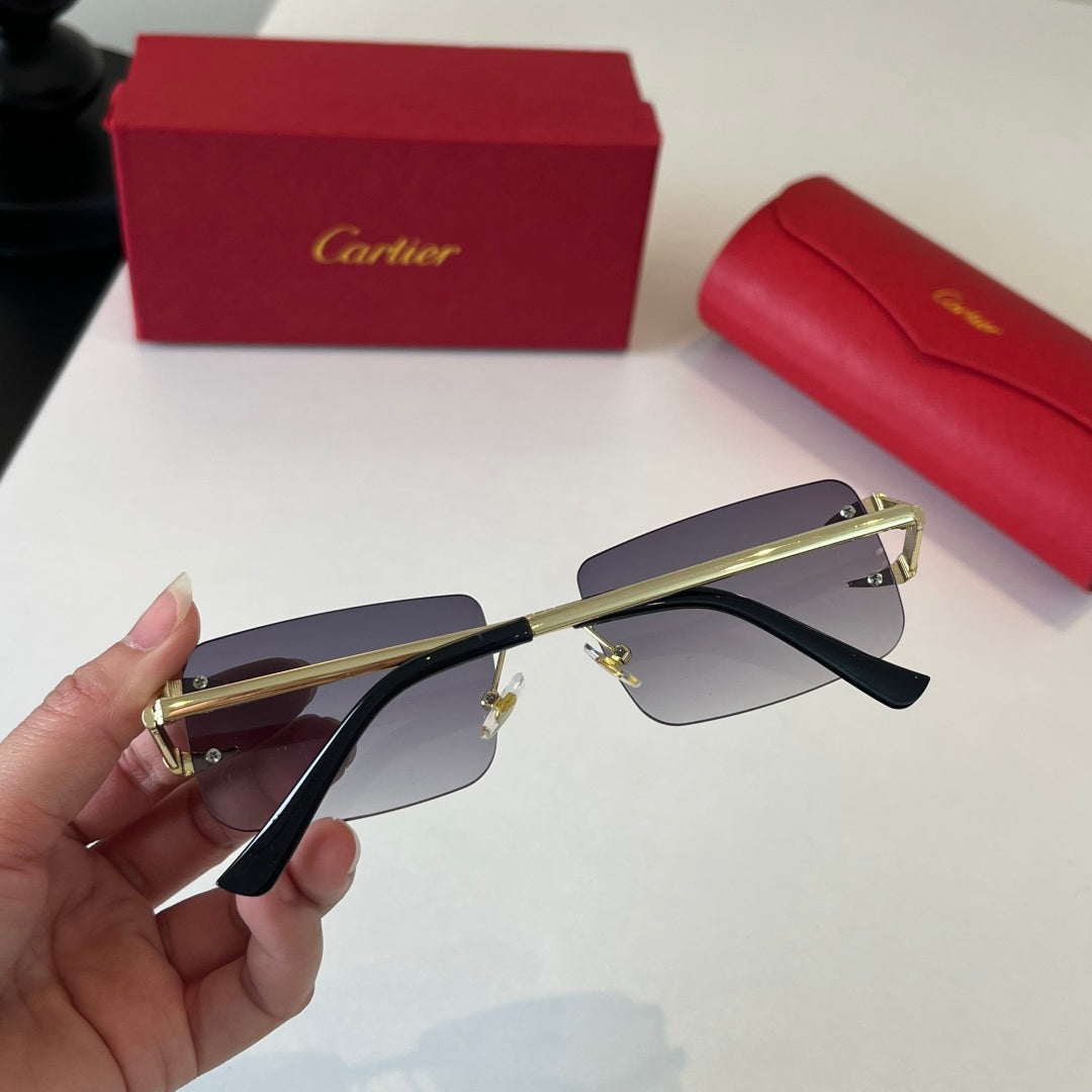 Cartier Lightweight Metal Rimless Silver Lens Sunglasses for Men & Wo - 465845 - detail image 8