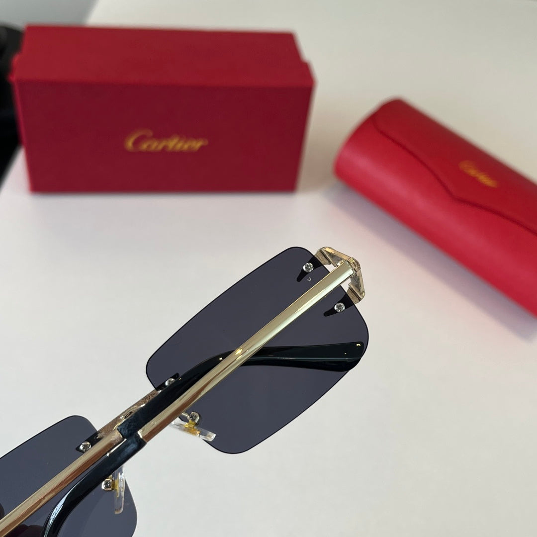 Cartier Lightweight Metal Rimless Silver Lens Sunglasses for Men & Wo - 465846 - detail image 6