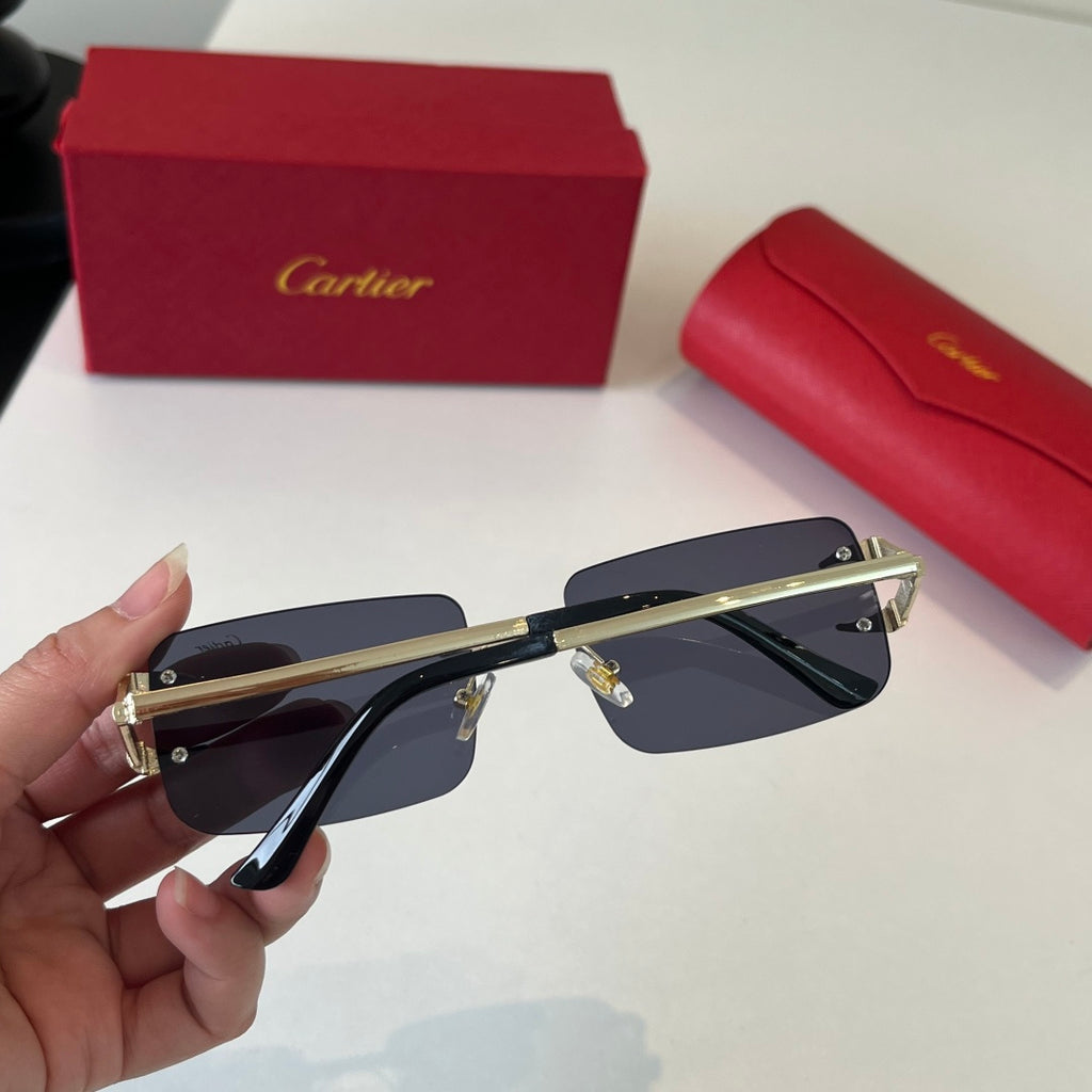 Cartier Lightweight Metal Rimless Silver Lens Sunglasses for Men & Wo - 487271 - detail image 7