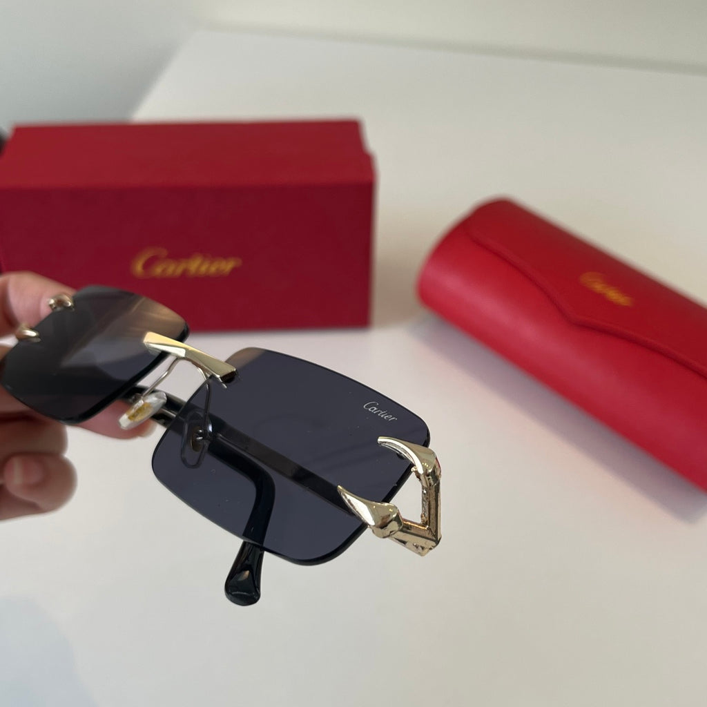 Cartier Lightweight Metal Rimless Silver Lens Sunglasses for Men & Wo - 465846 - detail image 5