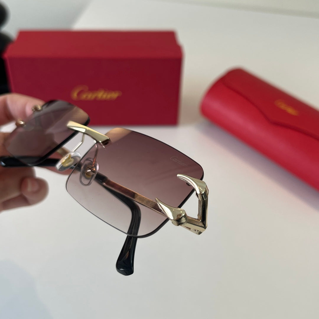Cartier Lightweight Metal Rimless Red Lens Sunglasses for Men & Women - 465863 - detail image 4