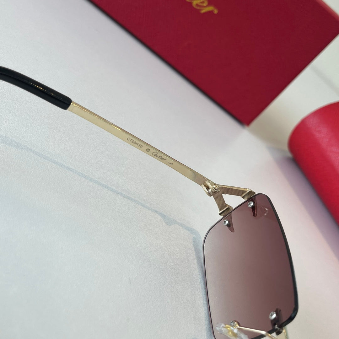 Cartier Lightweight Metal Rimless Red Lens Sunglasses for Men & Women - 465847 - detail image 8