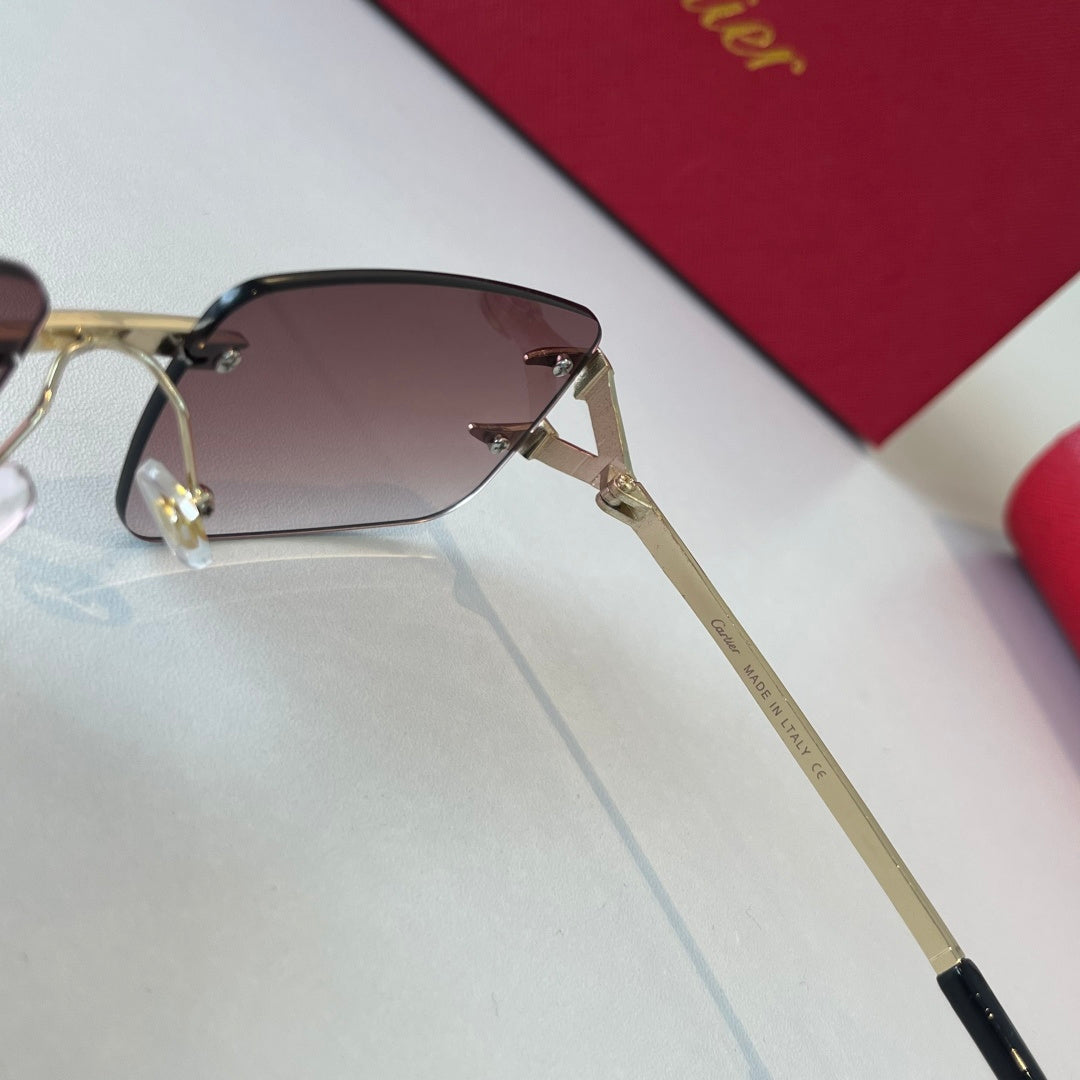 Cartier Lightweight Metal Rimless Red Lens Sunglasses for Men & Women - 465847 - detail image 9