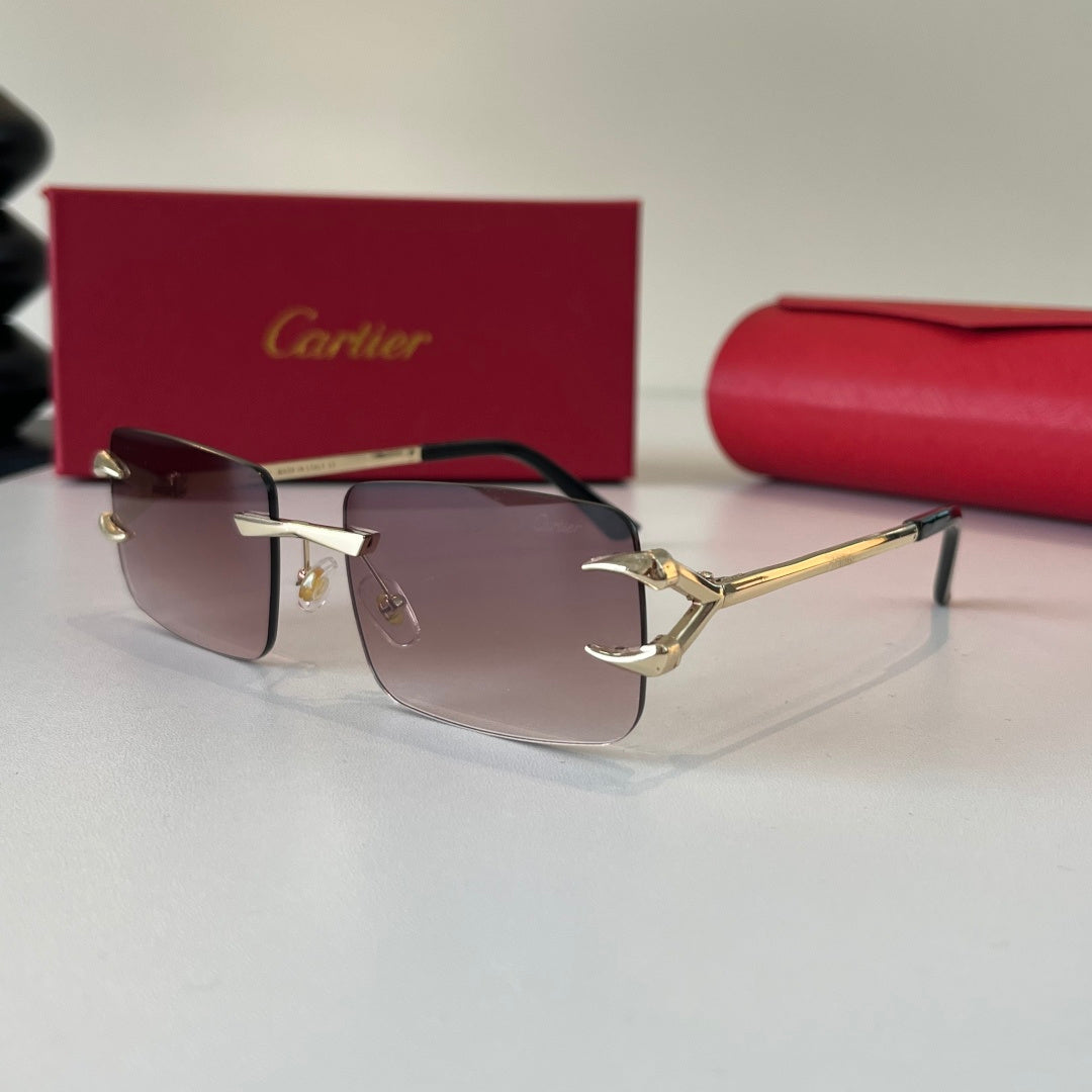 Cartier Lightweight Metal Rimless Red Lens Sunglasses for Men & Women - 465863 - detail image 3