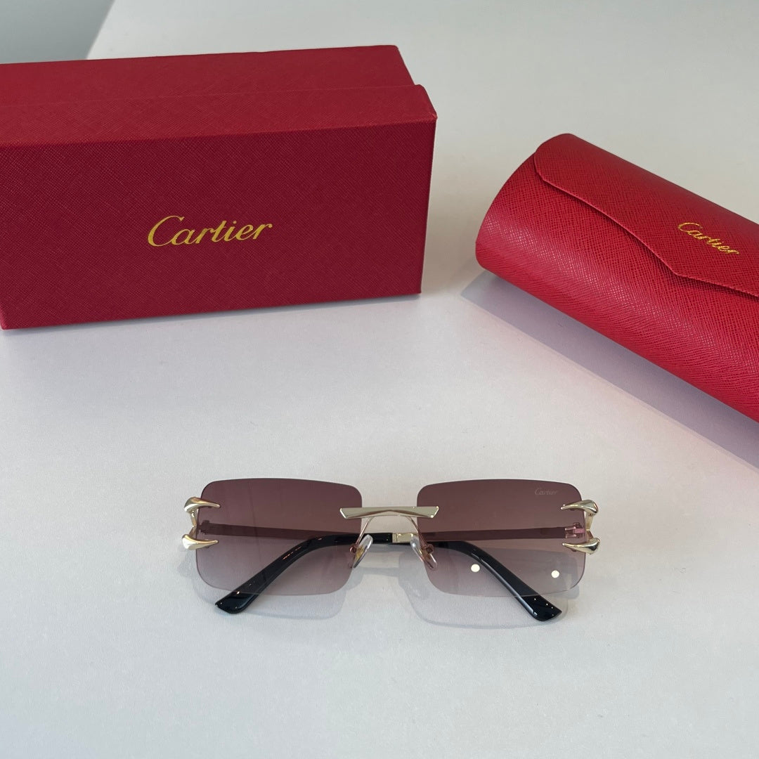 Cartier Lightweight Metal Rimless Red Lens Sunglasses for Men & Women - 465847 - detail image 5