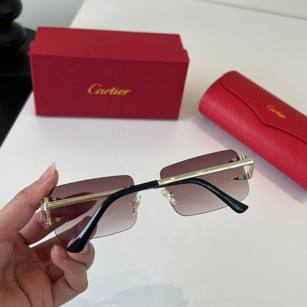 Cartier Lightweight Metal Rimless Red Lens Sunglasses for Men & Women - 487272 - detail image 7