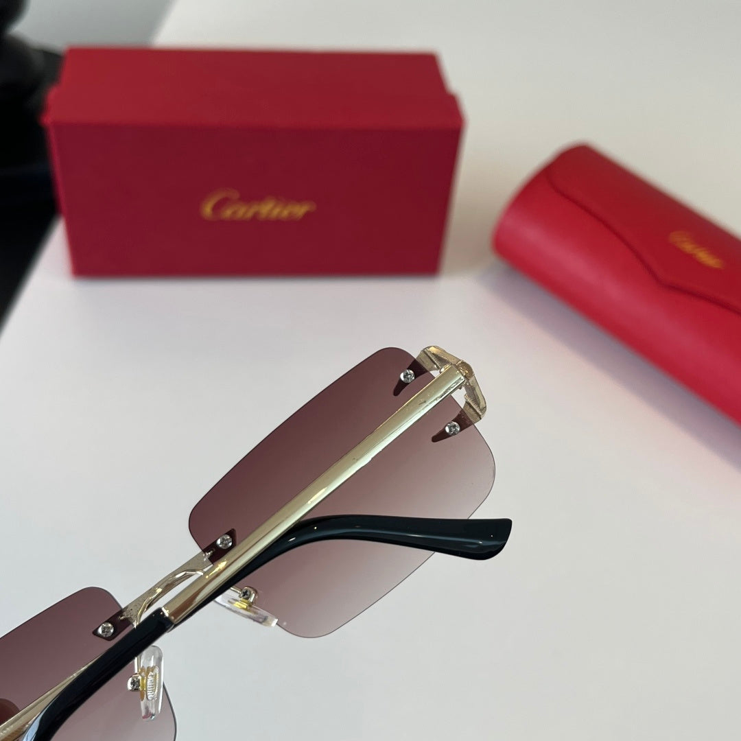 Cartier Lightweight Metal Rimless Red Lens Sunglasses for Men & Women - 465847 - detail image 6