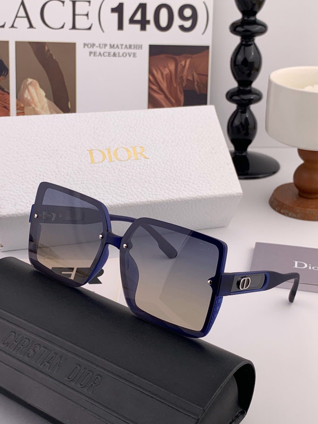 Dior CD2727 Polarized Square Red Lens Sunglasses for Women - 465387 - detail image 5