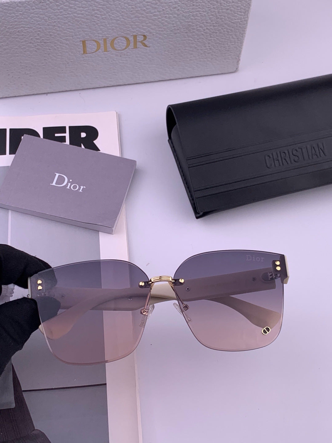 Dior CD9972 Square Pink Lens Sunglasses for Women - detail image 2