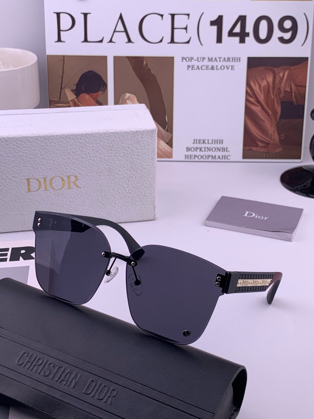 Dior CD9972 Square Pink Lens Sunglasses for Women - detail image 4