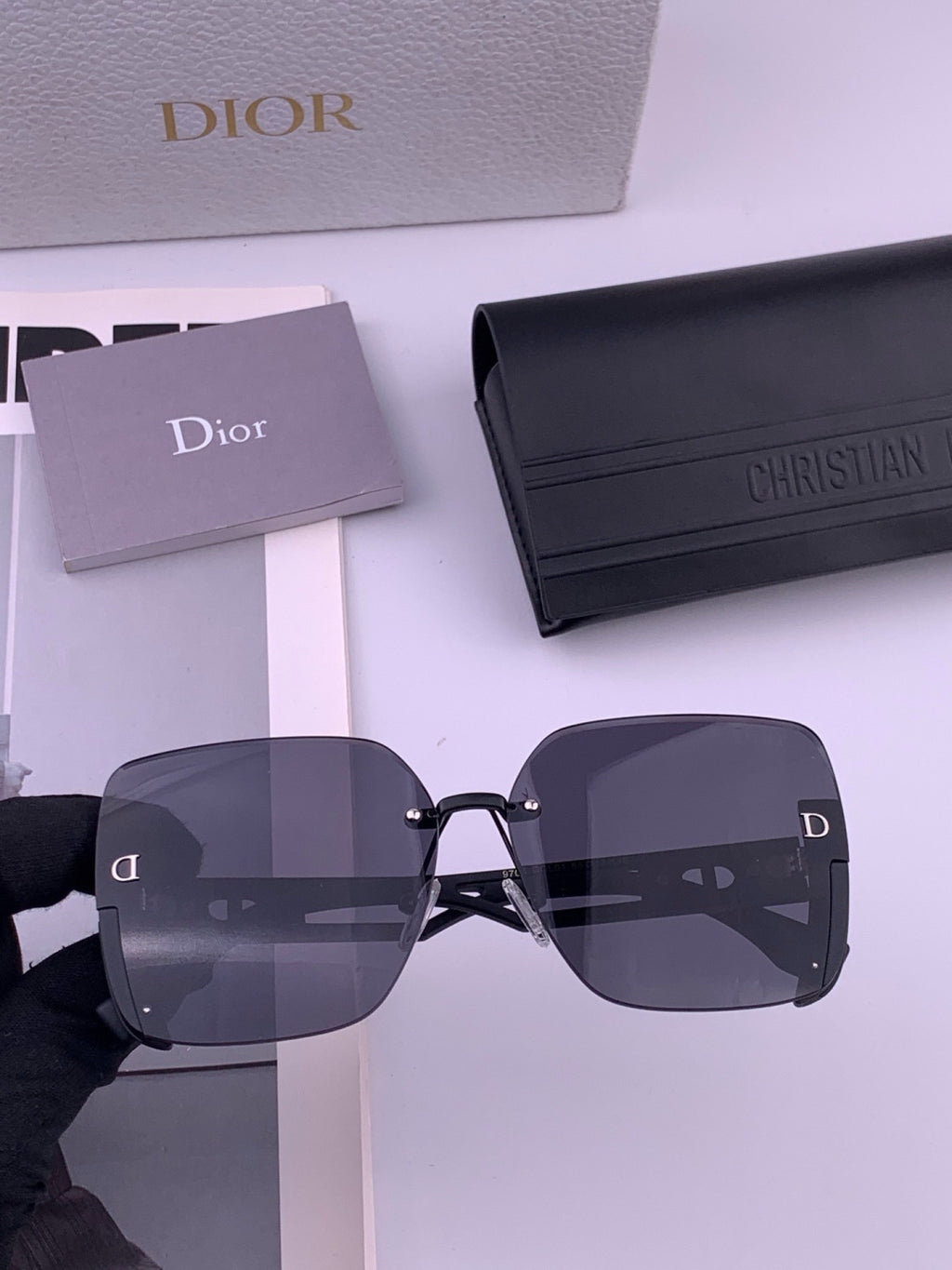 Dior CD6970 Square Gold Lens Sunglasses for Women - 465386 - detail image 2
