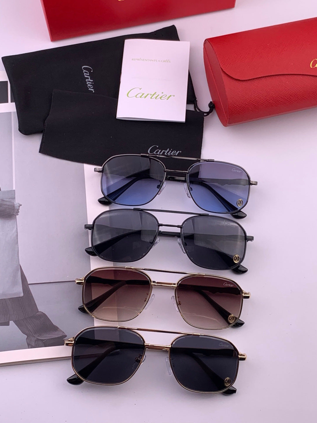 Cartier K61758 Fashion Pink Lens Sunglasses for Men & Women - 465872 - detail image 7