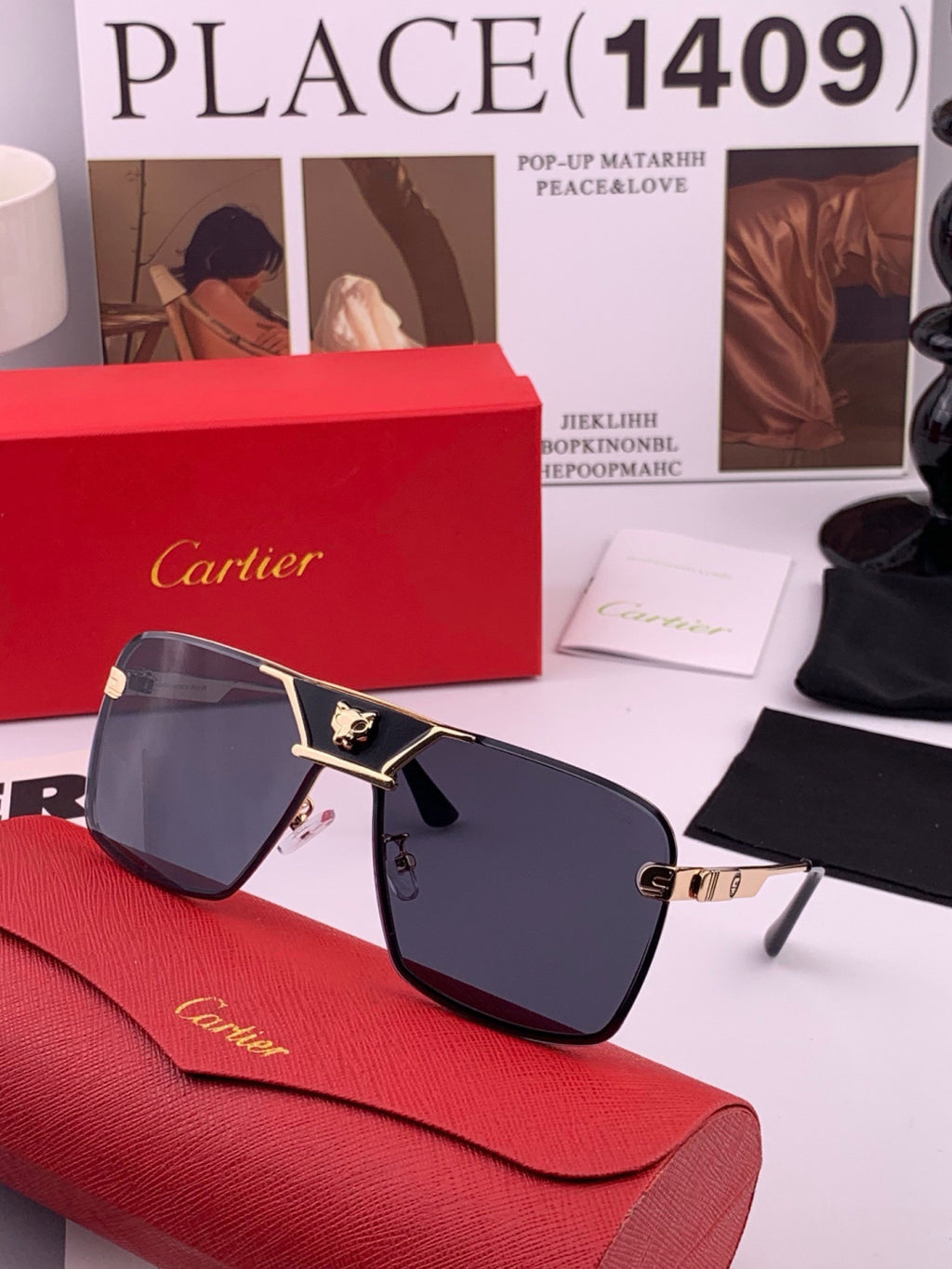 Cartier K11735 Fashion Black Lens Sunglasses for Men & Women - 465879 - detail image 2