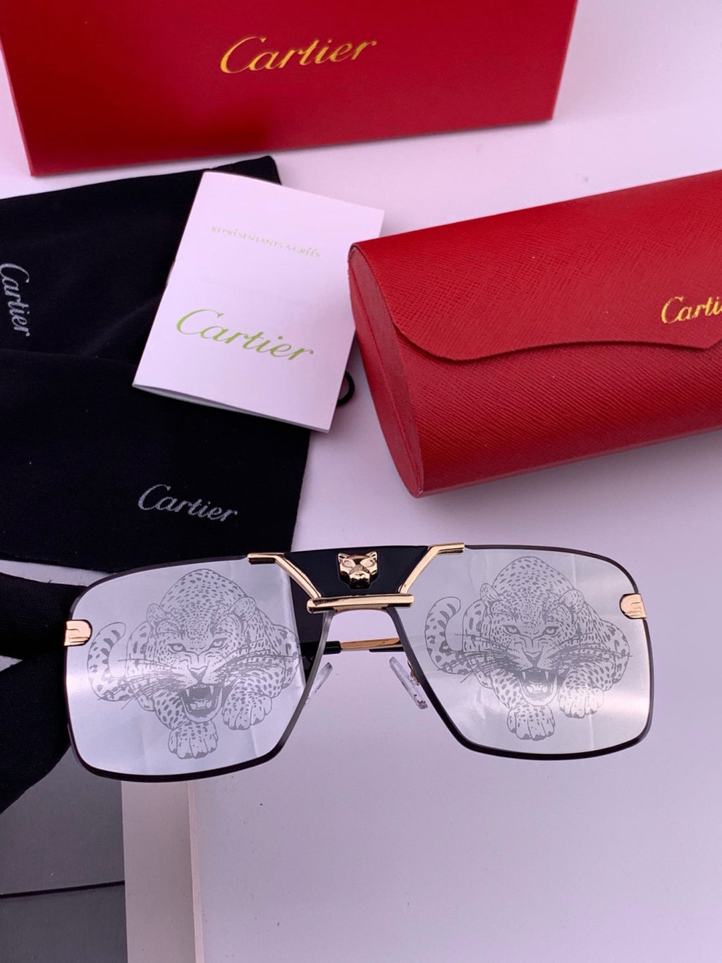 Cartier K11735 Fashion Black Lens Sunglasses for Men & Women - 465880 - detail image 3