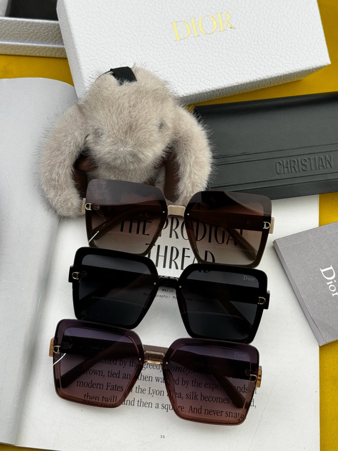 Dior CD6251 Polarized Square Black Lens Sunglasses for Women - 465368 - detail image 7