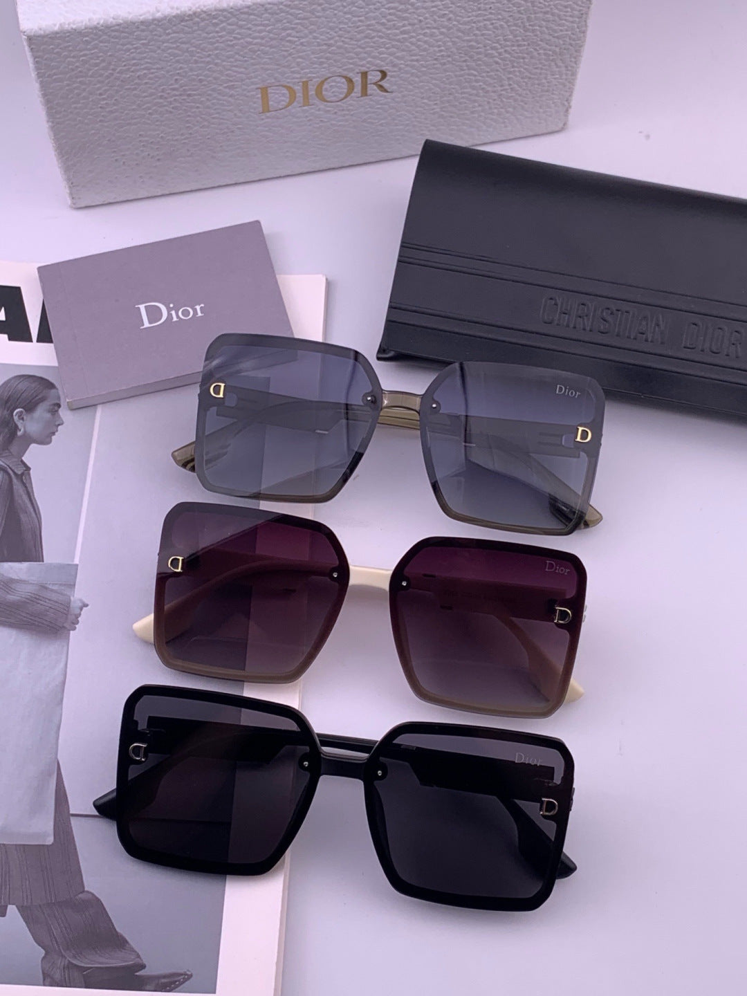 Dior CD8226 Polarized Square Brown Lens Sunglasses for Women - detail image 6
