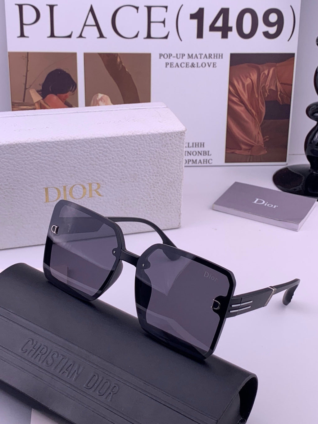 Dior CD8226 Polarized Square Brown Lens Sunglasses for Women
