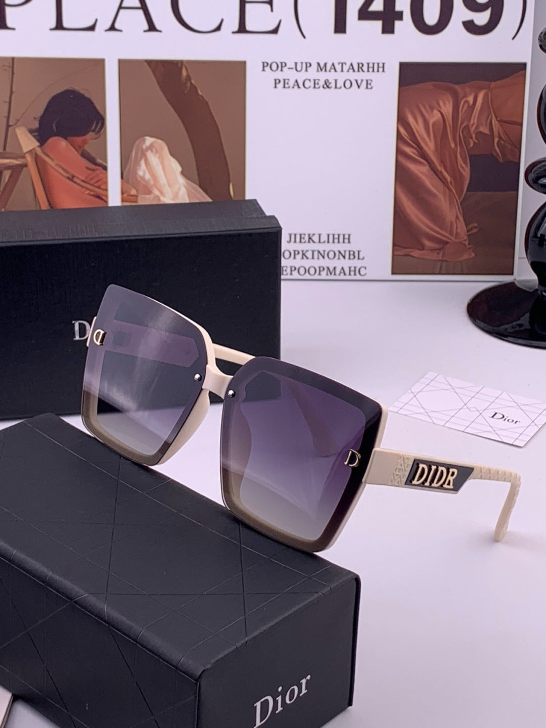 Dior D6514 Polarized Square Black Lens Sunglasses for Men & Women - 465377