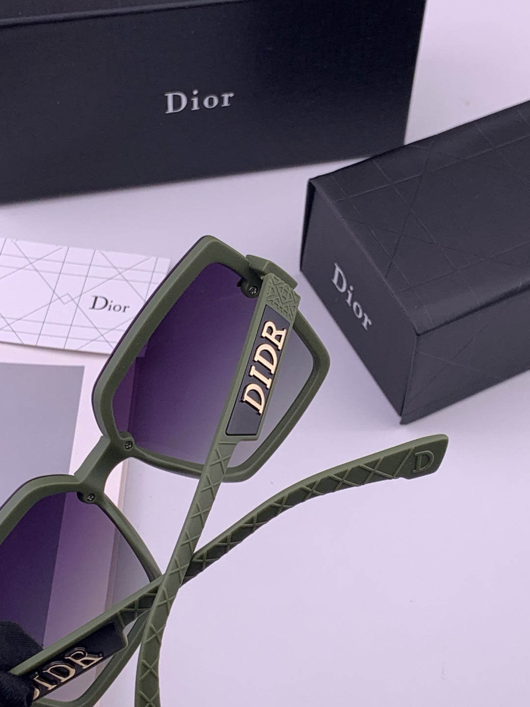 Dior D6514 Polarized Square Black Lens Sunglasses for Men & Women - detail image 3