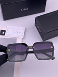Dior D6514 Polarized Square Black Lens Sunglasses for Men & Women